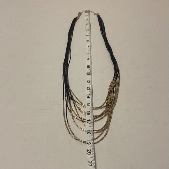 Natasha Jewelry Black and Gold Necklace - Picture 6 of 6